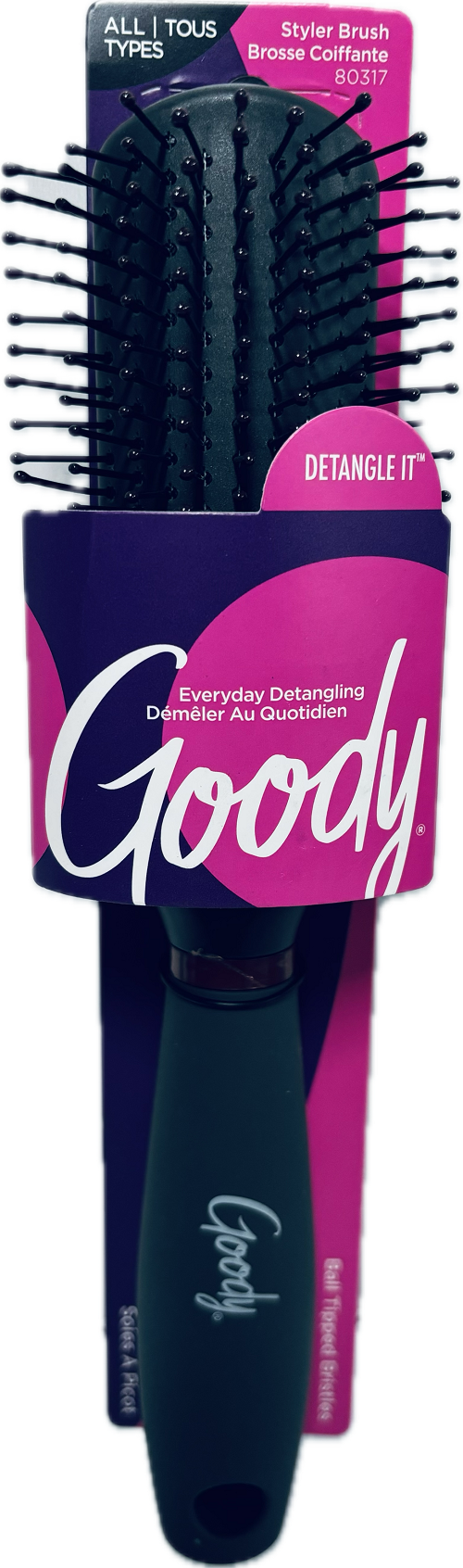 GOODY STYLES BRUSH DETANGLE IT BALL TIPPED BRISTLES CHARCOAL NI