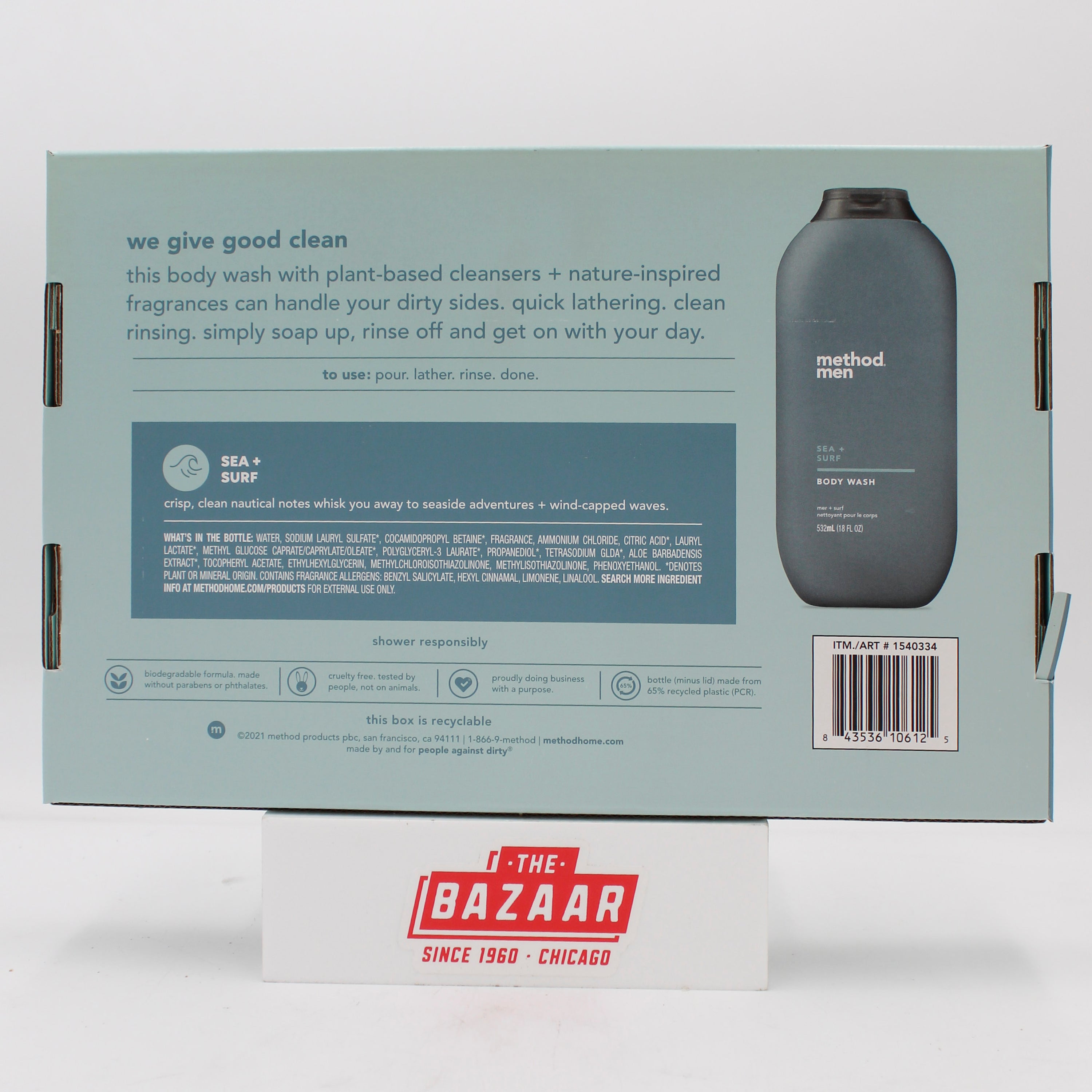 METHOD MENS BODY WASH SEA N SURF 18floz 3ct US