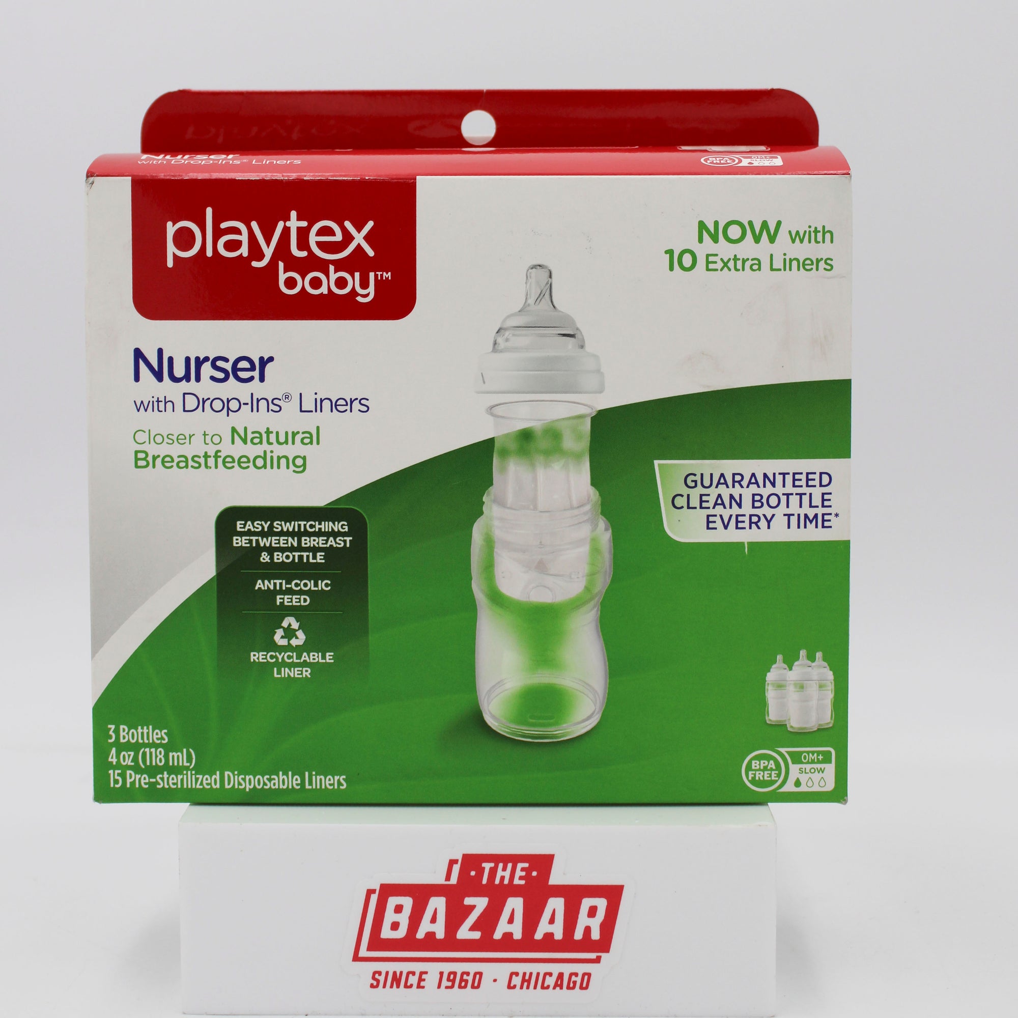 SP PLAYTEX BABY W/DROP-INS LINERS 3BOTTLES BPA FREE 0M+ 4oz NI