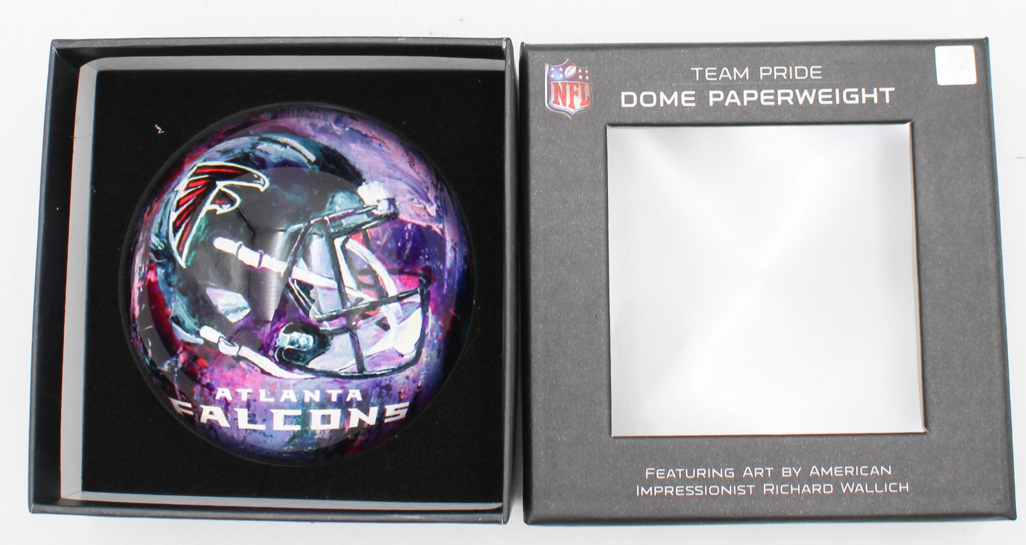 OFFICIALLY LICENCED ATLANTA FALCONS GLASS DOME PAPERWEIGHT 4"