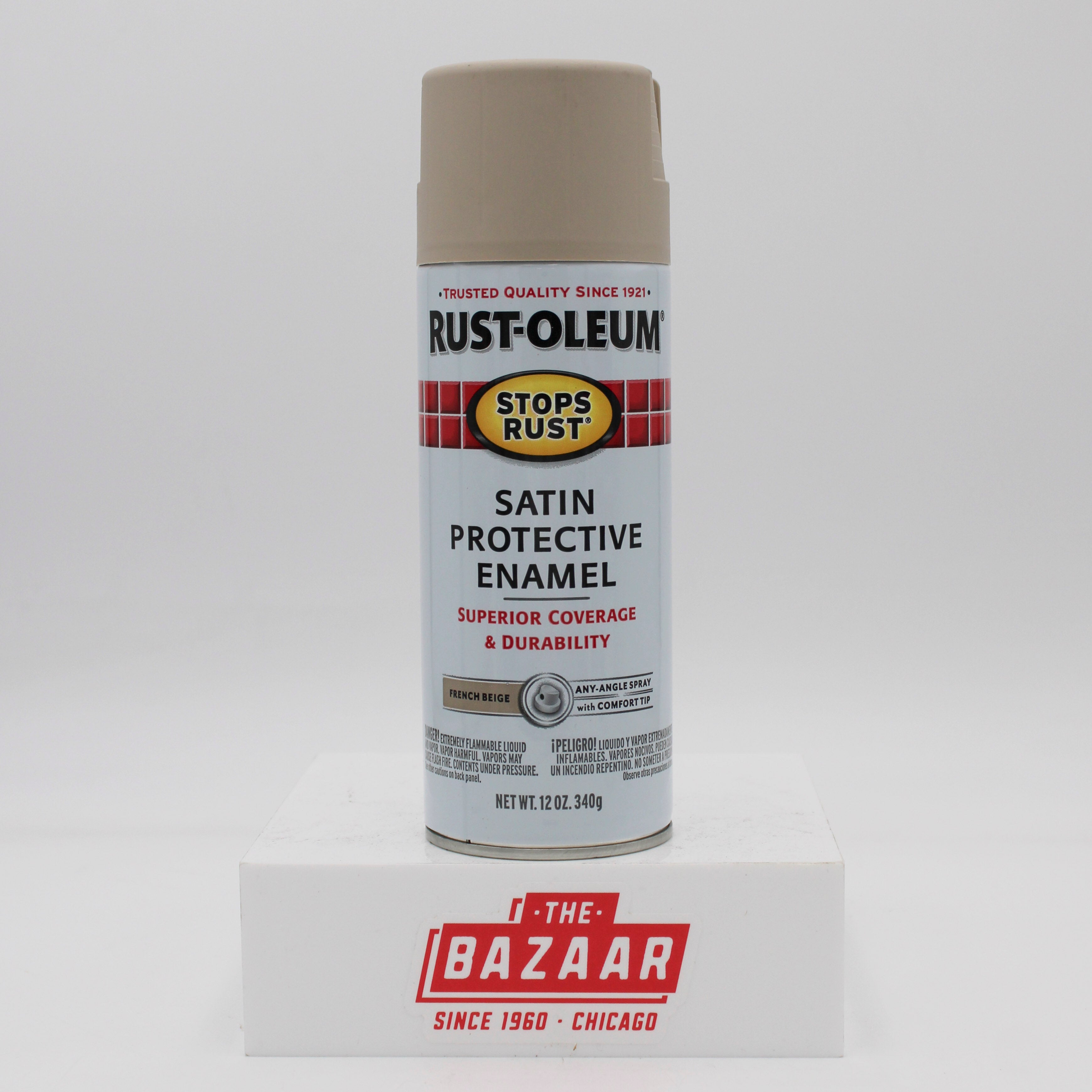 RUST-OLEUM STOPS RUST SPRAY PAINT 12 oz. SATIN FRENCH BEIGE NI