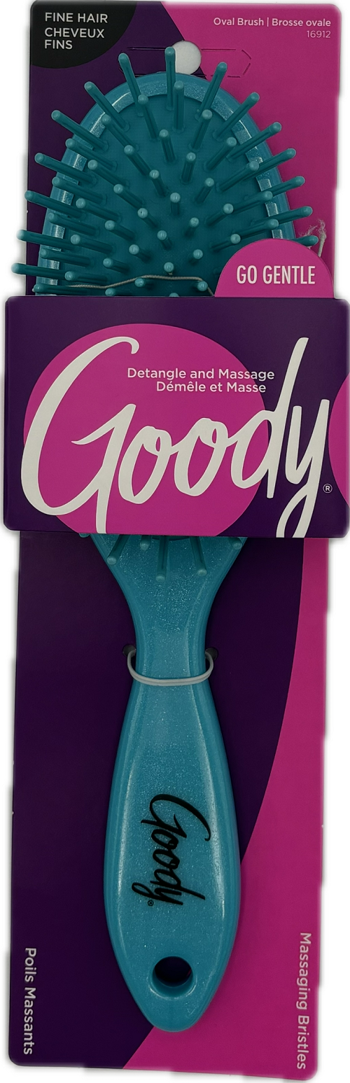 GOODY OVAL BRUSHGO GENTLE MASSAGING BRISTLES TEAL