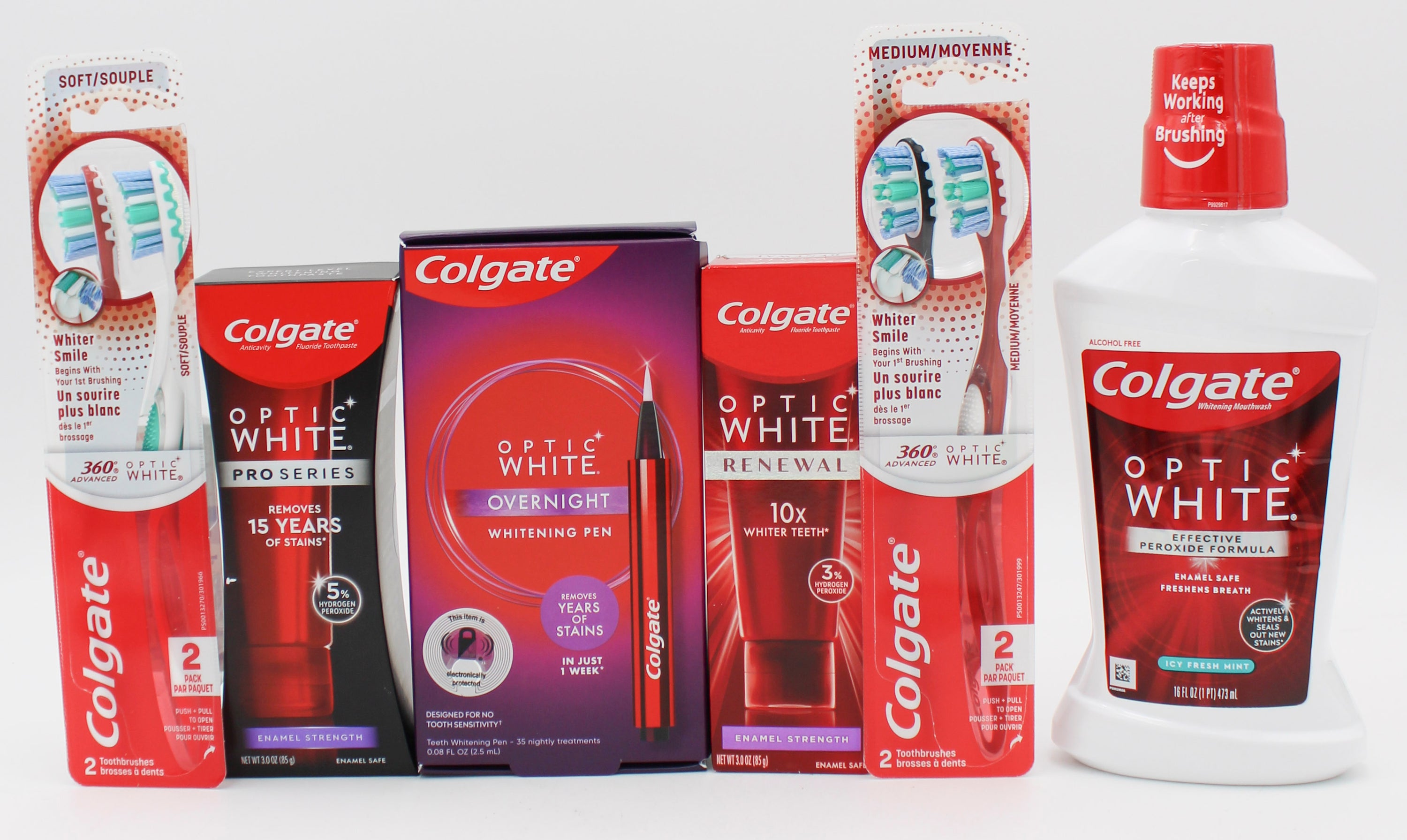 COLGATE MIXED OPTIC WHITE TOOTHPASTE/TOOTHBRUSH/MOUTHWASH DISPLAY EXP 10/24 NI