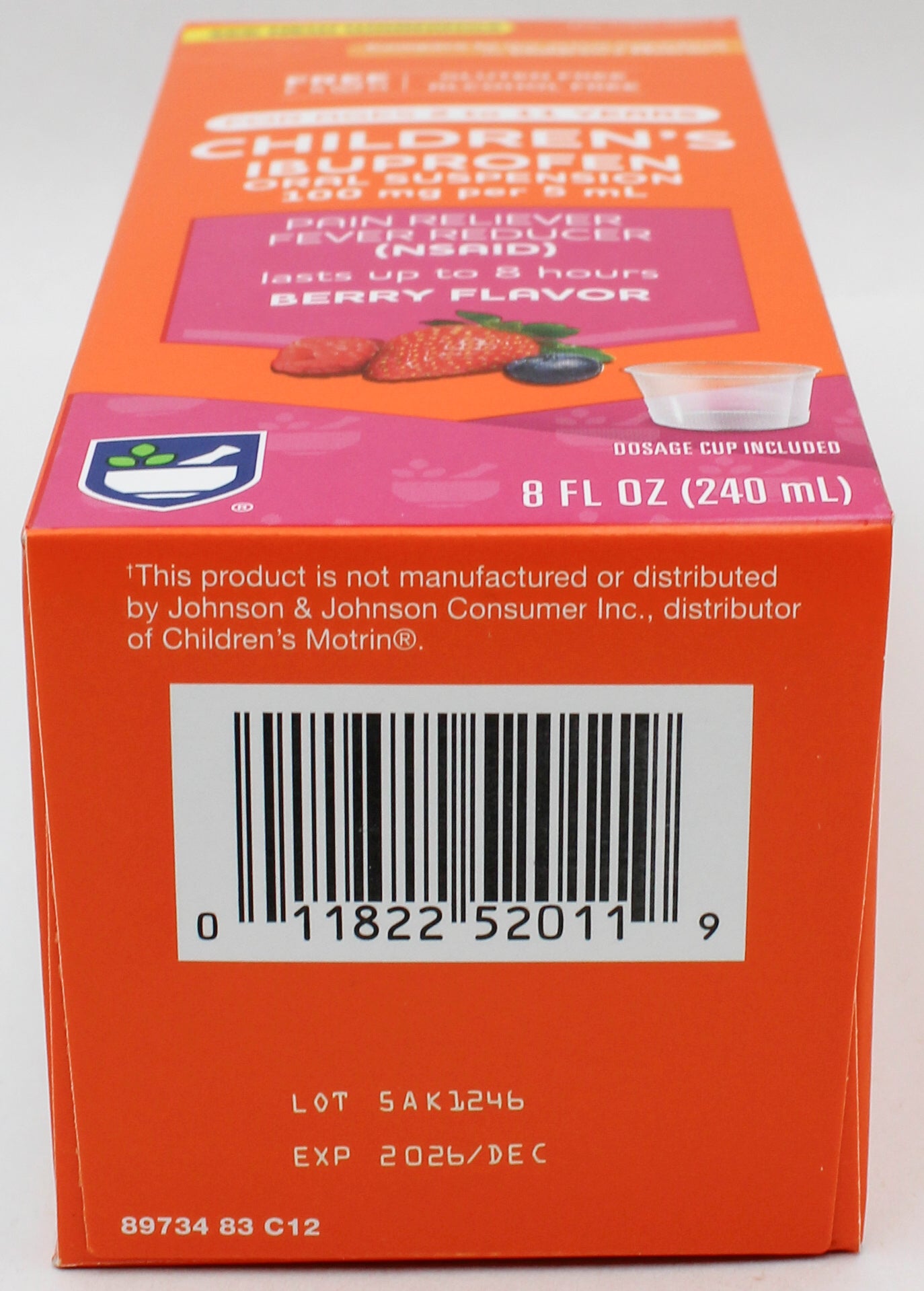 RITE AID CHILDREN'S IBUPROFEN PAIN RELIEVER BERRY 8oz EXP 12/31/2026 COMPARES TO Motrin
