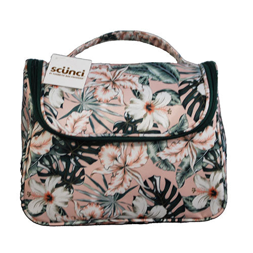 CONAIR SCUNCI FLORAL FRONT ZIP ORGANIZER 10" x 8" NI
