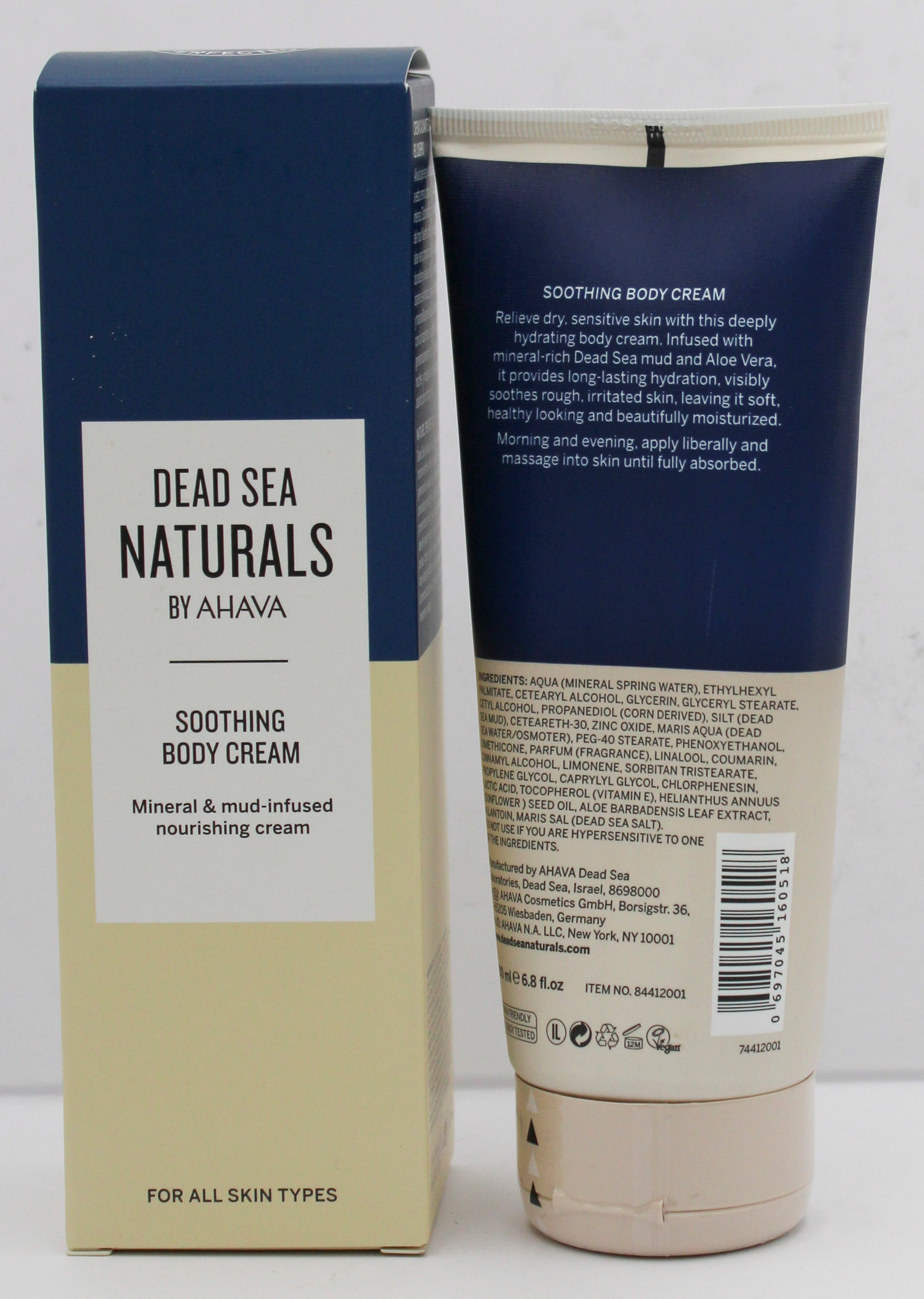 AHAVA DEAD SEA NATURALS SOOTHING BODY CREAM 6.8oz