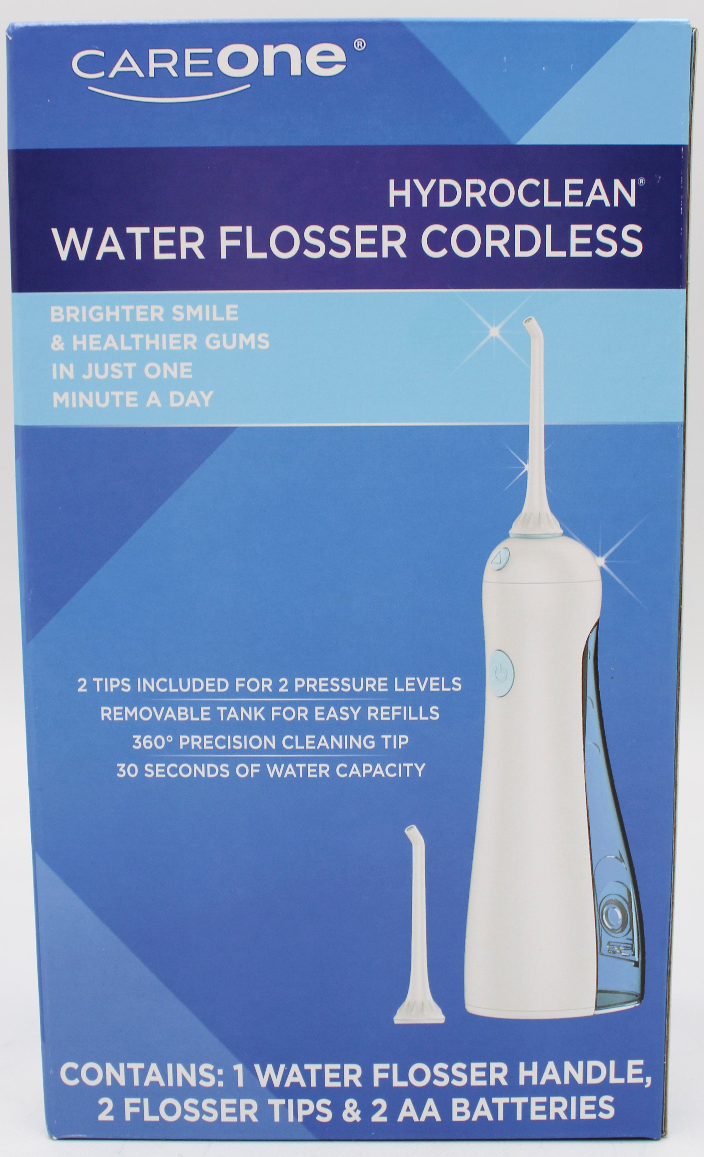 CAREONE HYDROCLEAN POWER WATER FLOSSER 1 HANDLE + 2 REFILLS NI