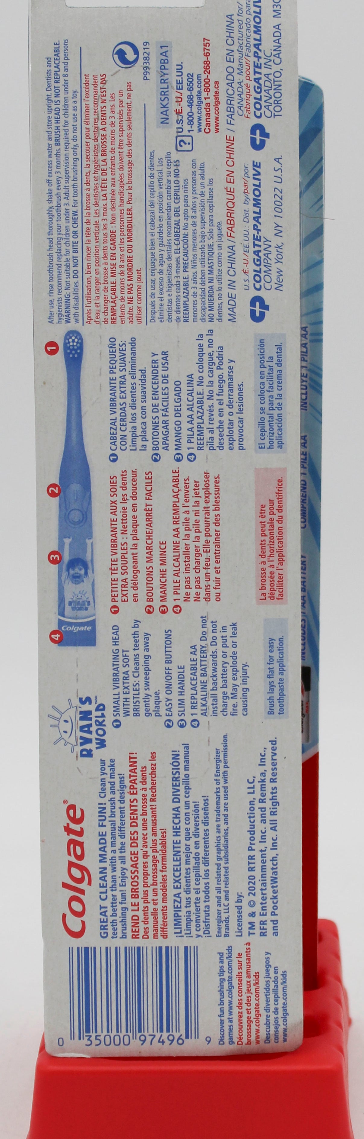COLGATE KIDS BATTERY POWERED TOOTHBRUSH RYAN'S WORLD - SOFT NI