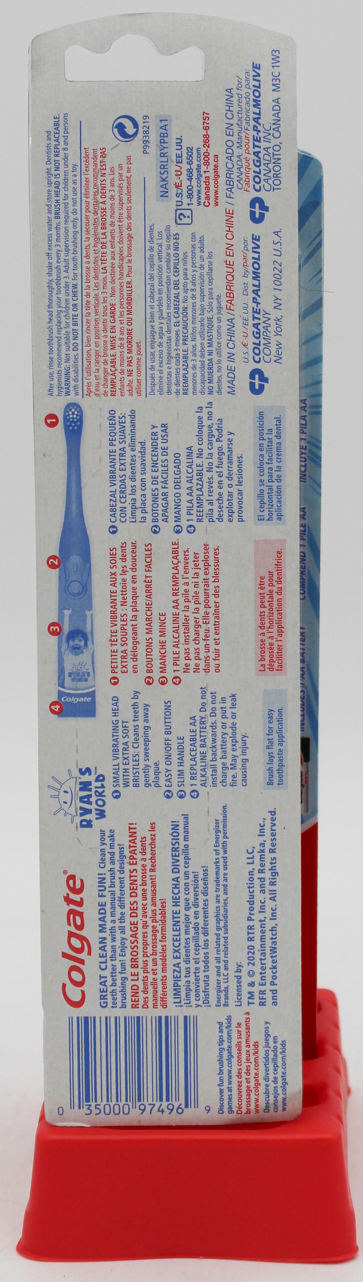 COLGATE KIDS BATTERY POWERED TOOTHBRUSH RYAN'S WORLD - SOFT NI