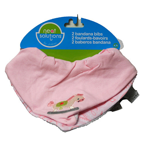 NEAT SOLUTIONS GIRL 2CT BANDANA BIB-PINKS ASST NI