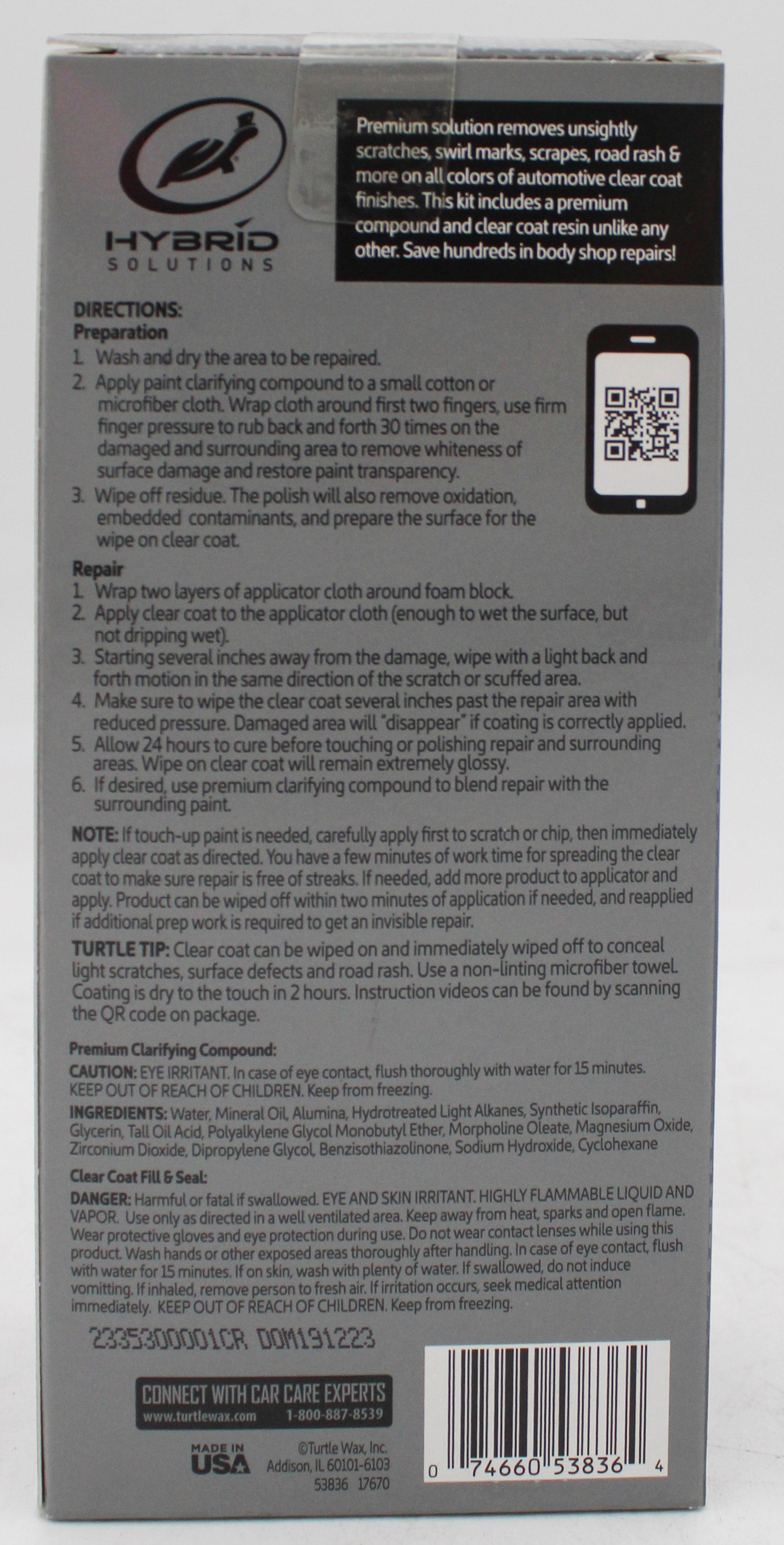 SP TURTLE WAX HYBRID SOLUTIONS SCRATCH REPAIR KIT