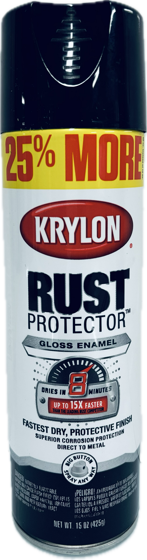 KRYLON RUST PROTECTOR ENAMEL SPRAY PAINT 15oz GLOSS BLACK