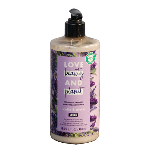 LOVE BEAUTY PLANET BODY LOTION 13.5oz-ARGAN OIL&LAVENDER