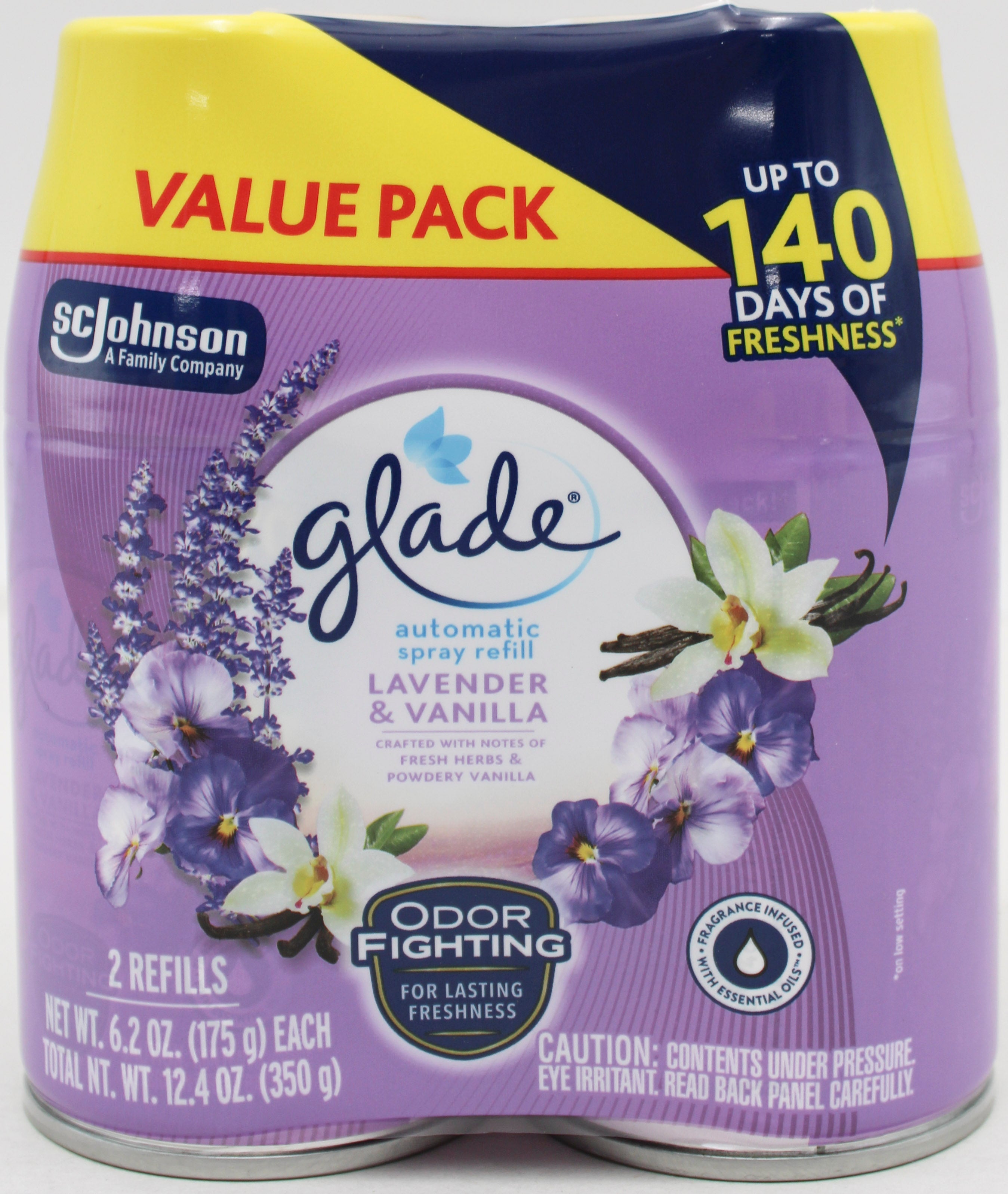 Glade Automatic Spray Refills Lavender & Vanilla 2 x 6.2oz