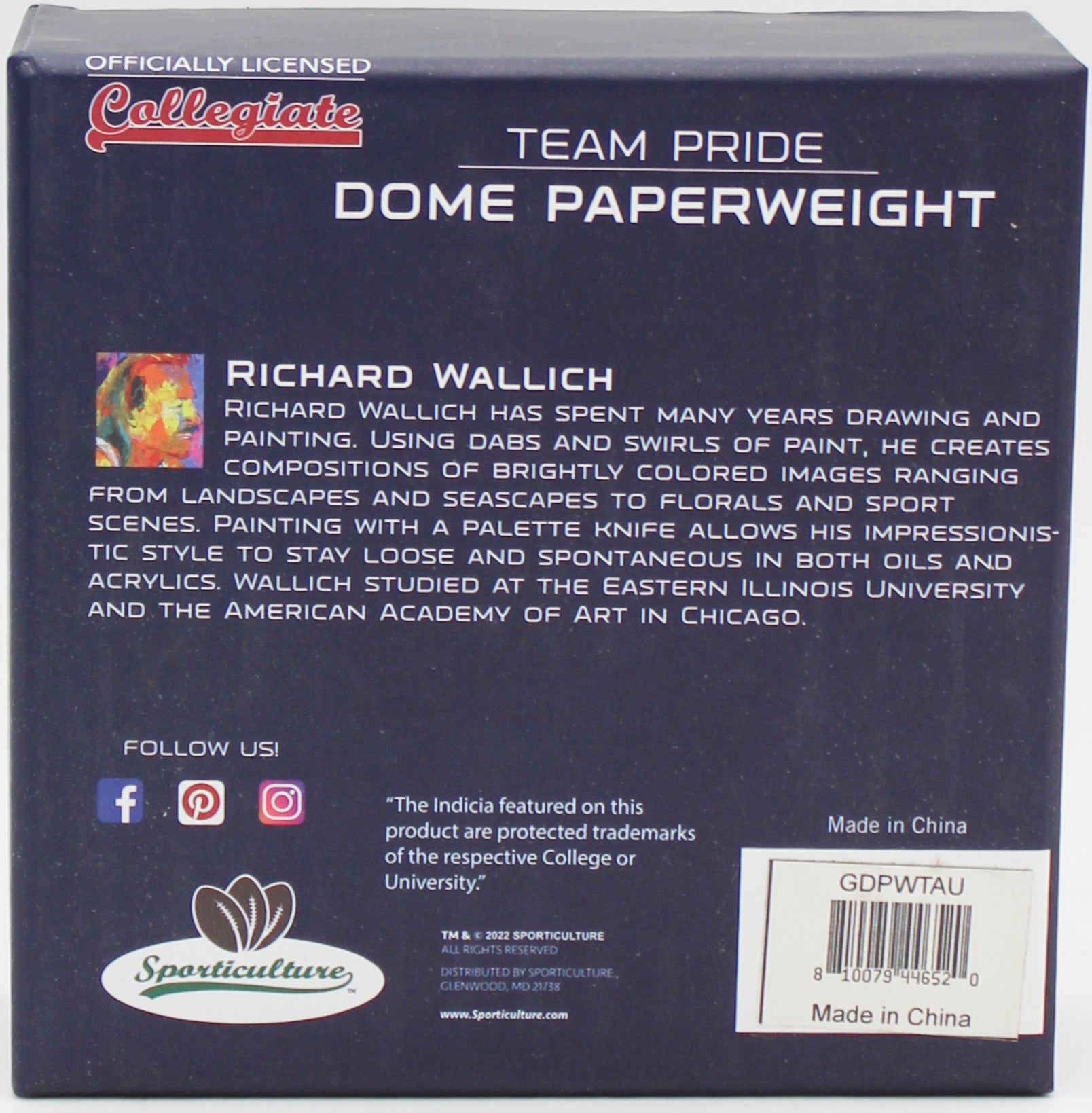 AUBURN TIGERS GLASS DOME PAPERWEIGHT 4"