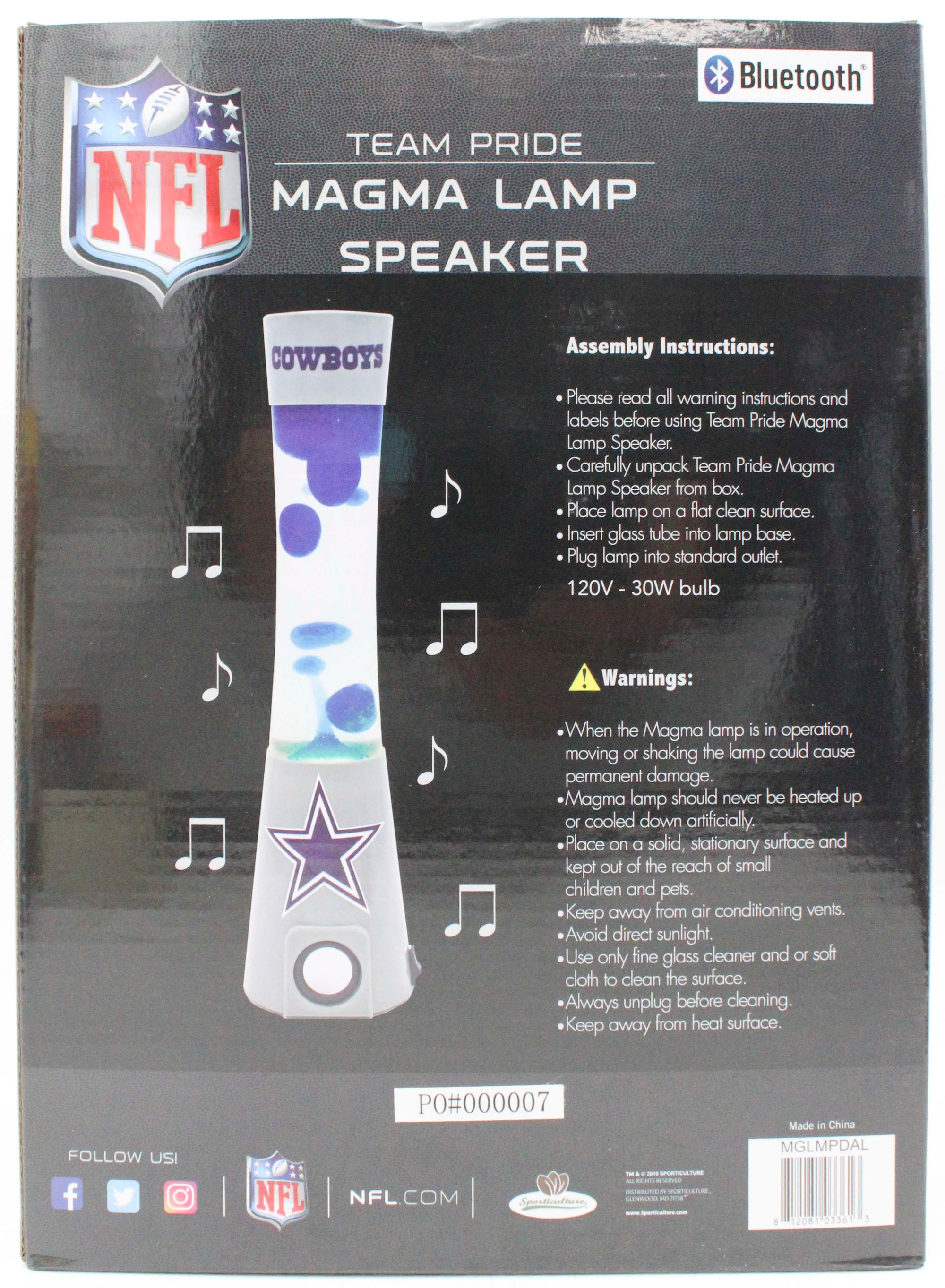 NFL DALLAS COWBOYS LAVA LAMP SPEAKER
