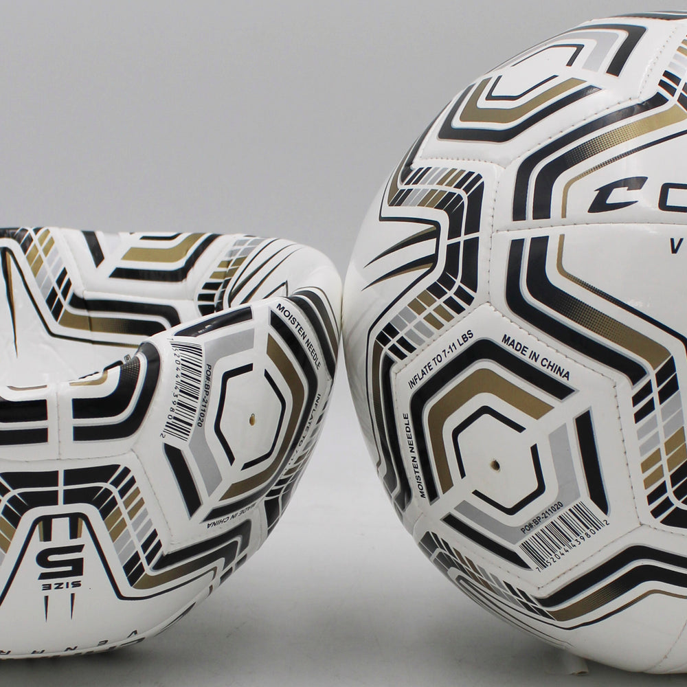 VENARI 20 Panel Soccer Ball #5 BLACK SILVER VEGAS GOLD
