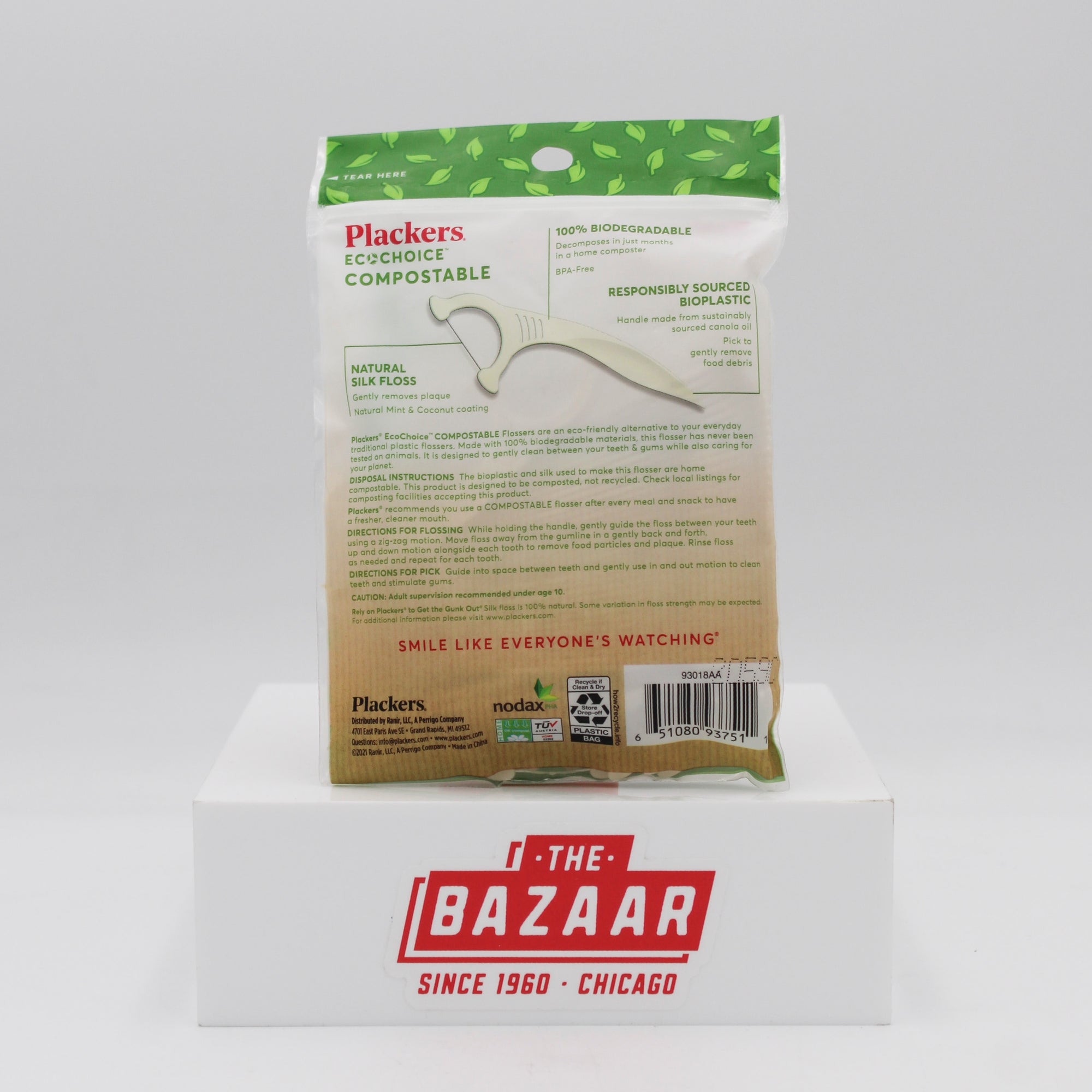 PLACKERS COMPOSTABLE MINT FLOSSERS  50ct NI