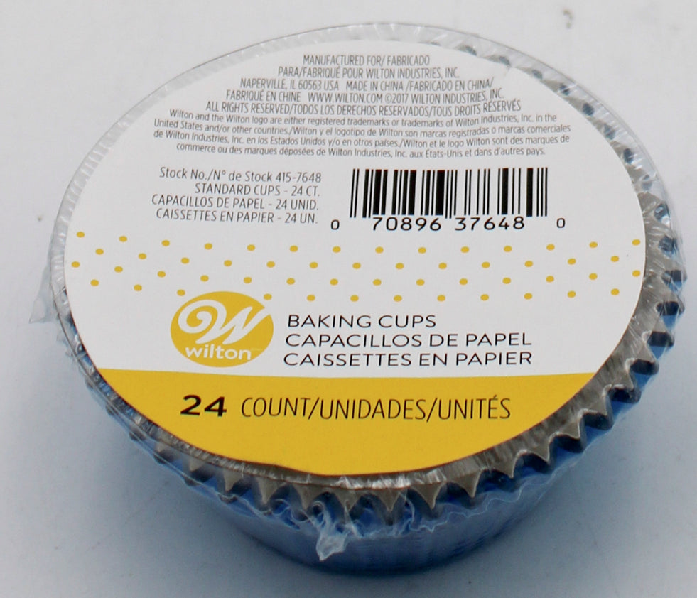 BAKING CUP FOIL BLUE STANDARD 24 CT NI