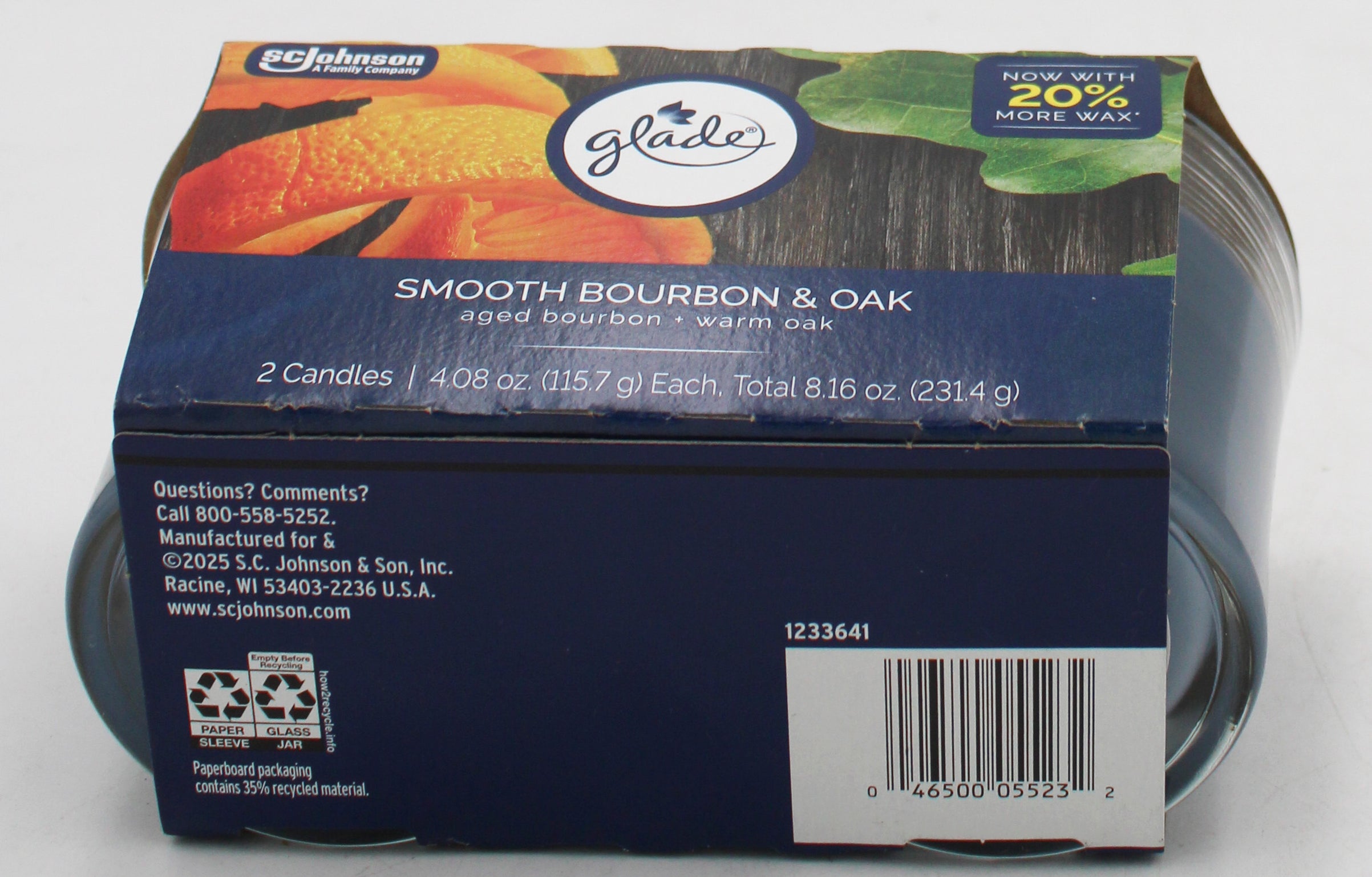 SP GLADE CANDLE SMOOTH BOURBON & OAK 2ct 4.08oz