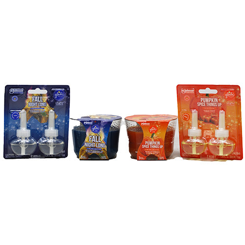 GLADE OIL RFLL 2CT/3WICK CANDLE DSPLY-FALL ASST