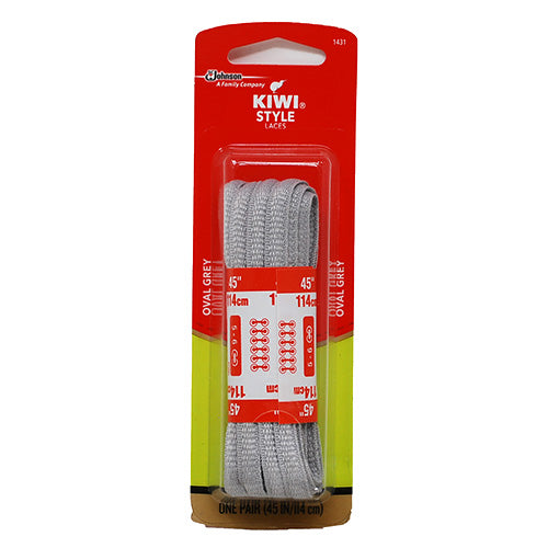 KIWI STYLE LACES 45"/1PR-OVAL/GREY