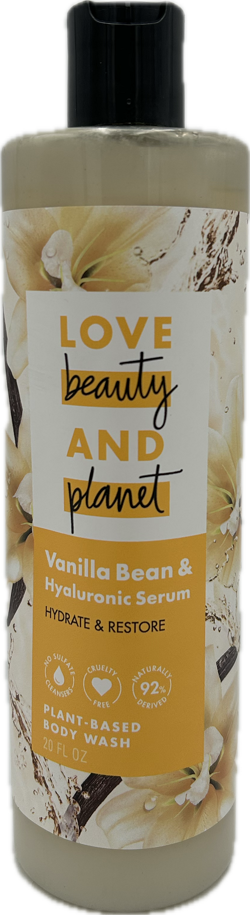 LOVE BEAUTY PLANET BODY WASH VANILLA BEAN 20oz