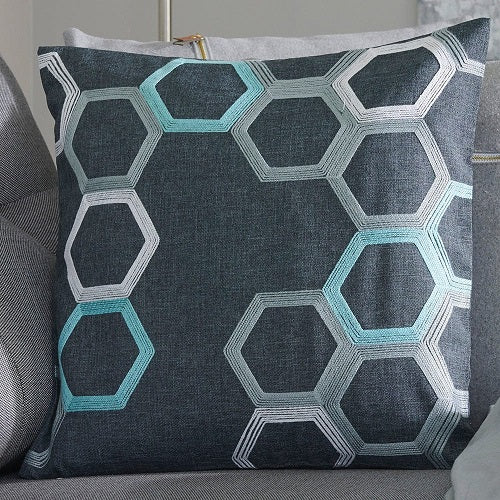 EMBROIDERED HONEYCOMB 18" PILLOW COVER