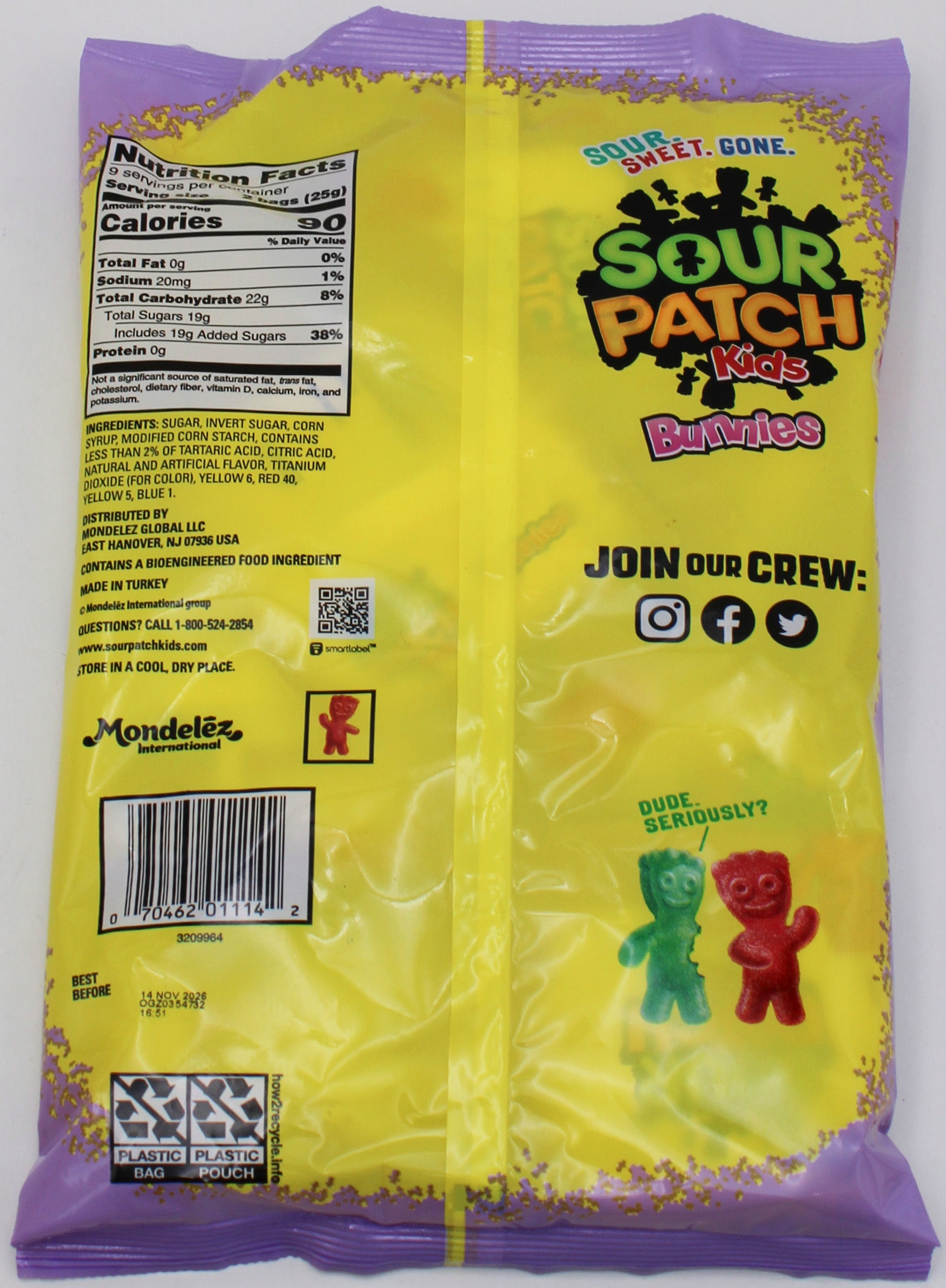 SOUR PATCH KIDS BUNNIES 7.93 Oz BB 11/14/26