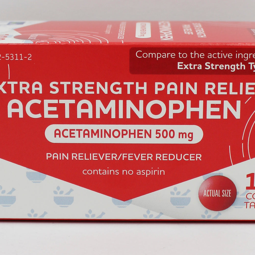 RITE AID PAIN RELIEF ACETAMINOPHEN EXTRA STRENGTH SWEET COATED TABLETS 100ct EXP 2/15/2027 COMPARES TO Tylenol