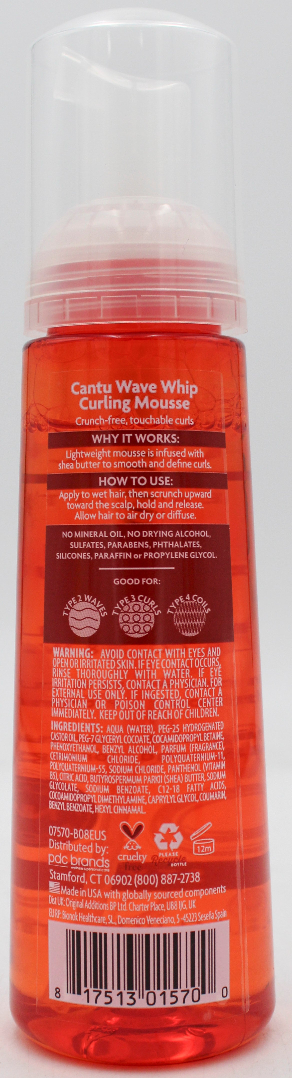 Cantu Wave Whip Curling Mousse 8.4oz Shea Butter