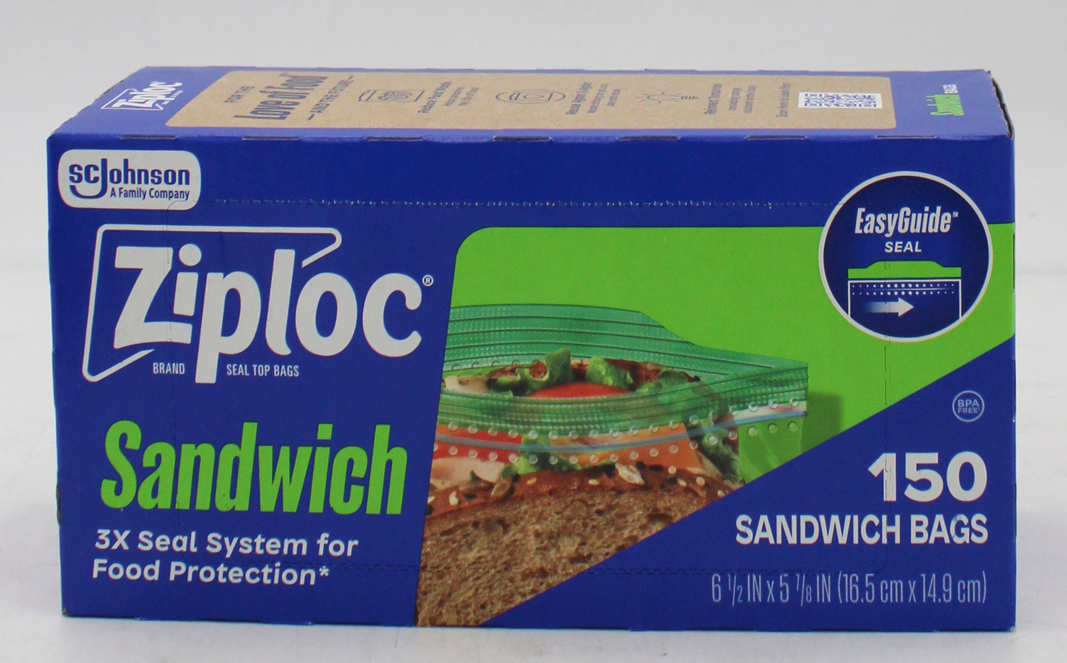 SP ZIPLOC BAG SEAL TOP 150CT SANDWICH
