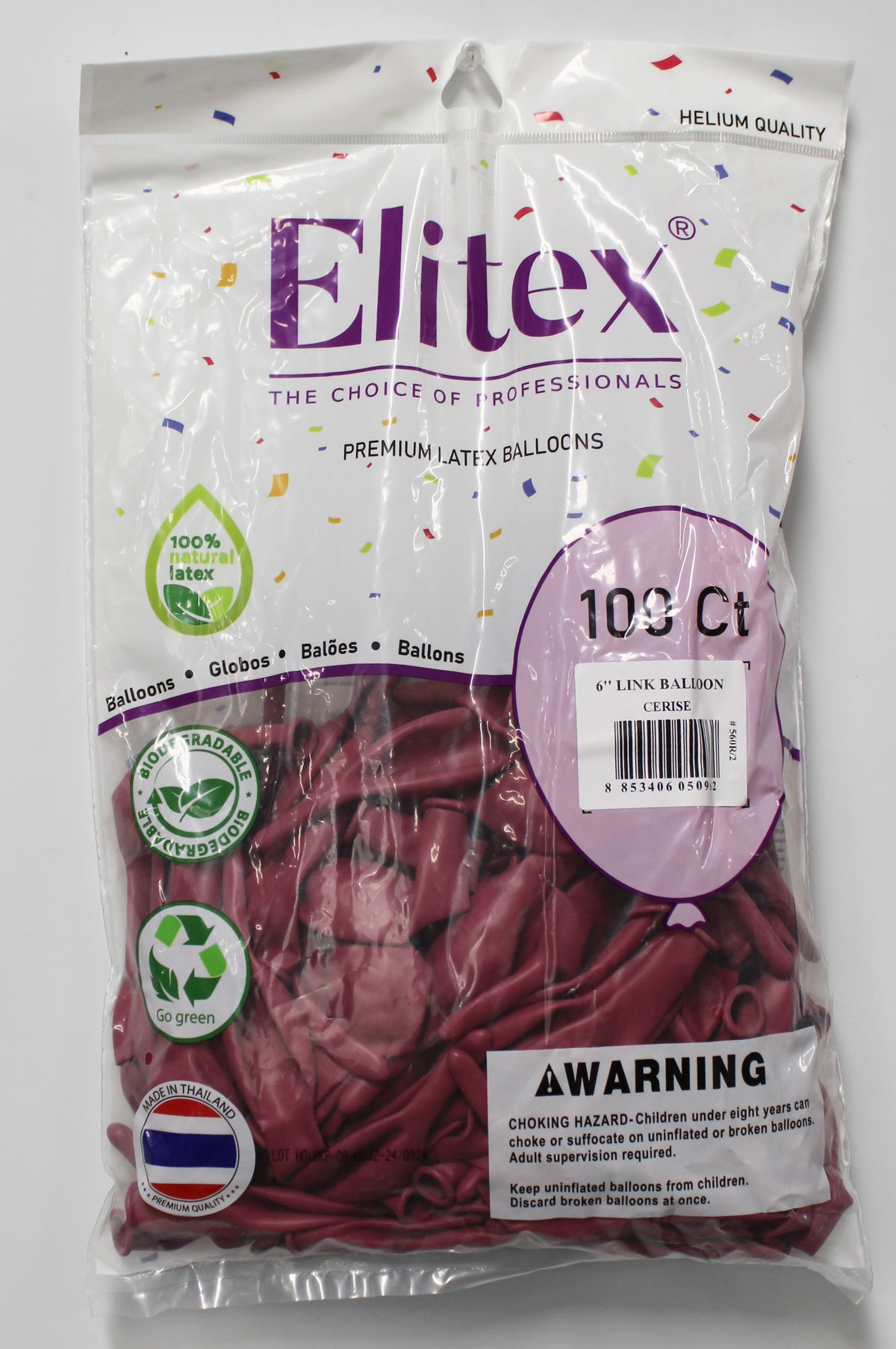 ELITEX 6" PASTEL CERISE LINK BALLOON, 100 PACK