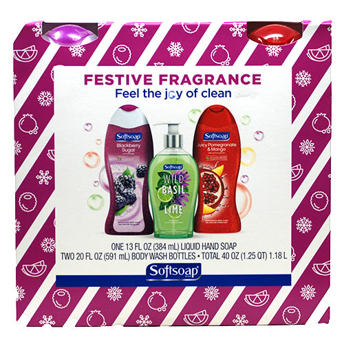 SOFTSOAP 20oz/2CT BDYWASH + 13oz LIQ.HAND SOAP SET-FRESTVE FRGRNCE NI