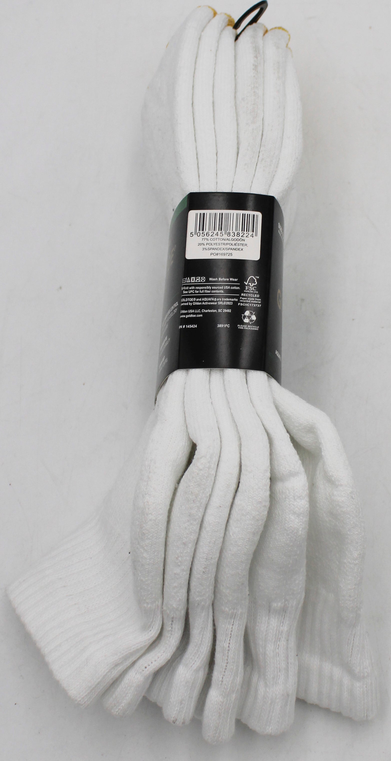 GOLDTOE 3PK MENS ANKLE SOCKS WHITE SZ 10-13 NI