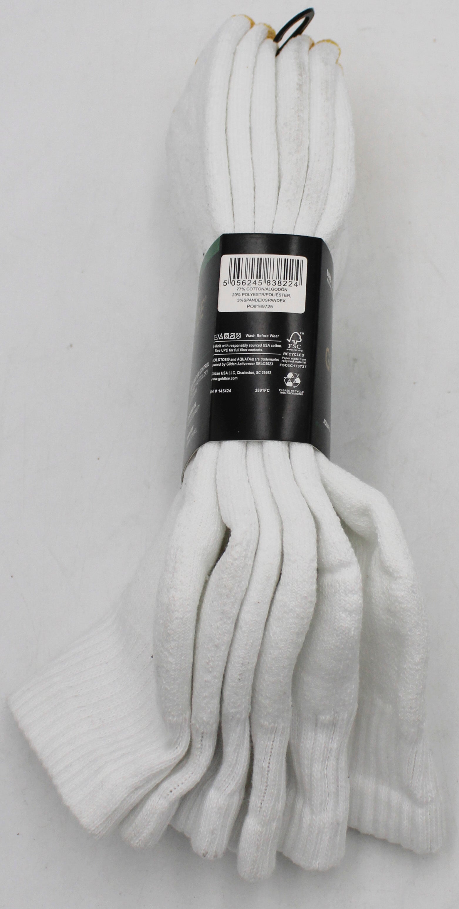 GOLDTOE 3PK MENS ANKLE SOCKS WHITE SZ 10-13 NI