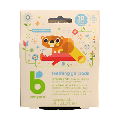 BABYGANICS TEETHING GEL PODS 10PK
