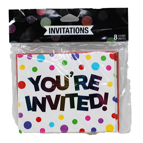 RAINBOW FOIL INVITATION FOLDOVER-8CT/5inX4in