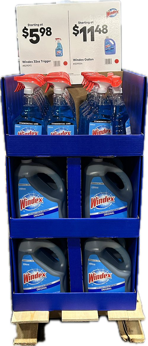 WINDEX COMMERCIAL TRIGGER REFILL LWS QUARTER PALLET (DISPLAY PP$5.98/$11.48)