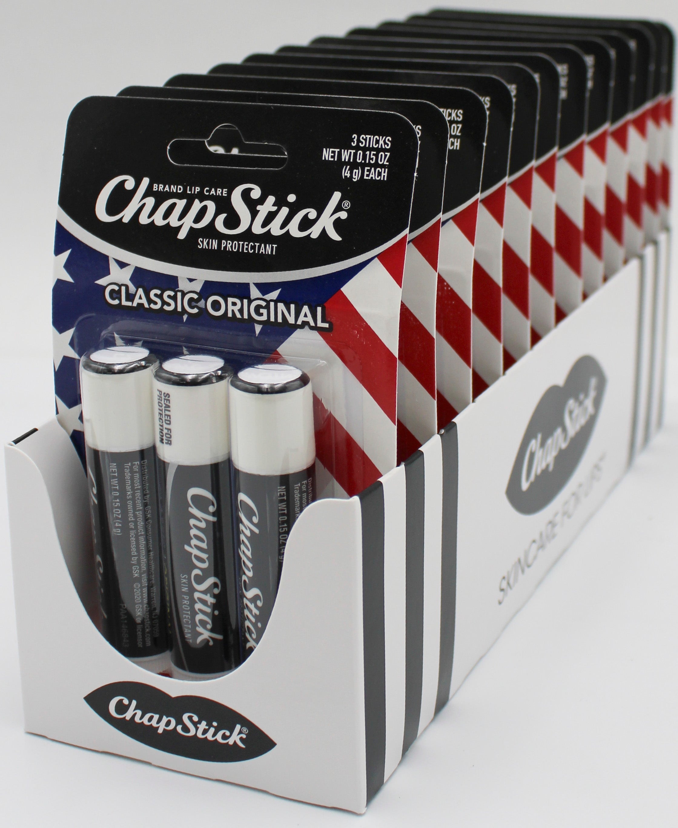 CHAPSTICK REGULAR 3PK .45OZ AMERICANA  EXP 2/29/2028