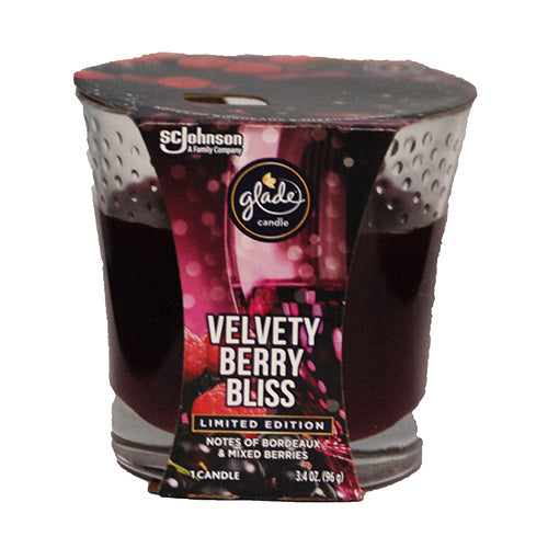 GLADE 1 WICK CANDLE 3.4OZ-VELVETY BERRY BLISS