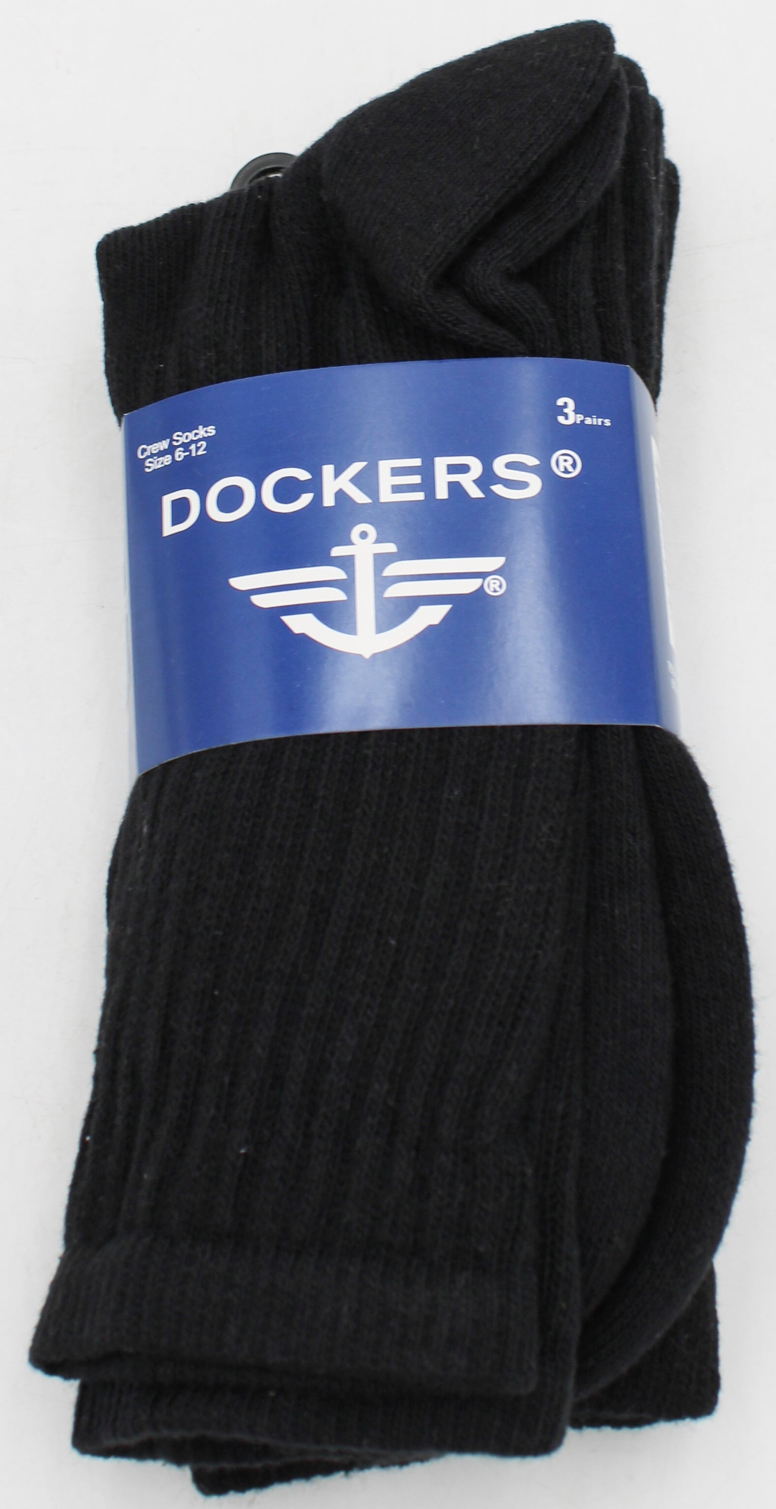 DOCKERS 3PK CREW SOCK - BLACK NI
