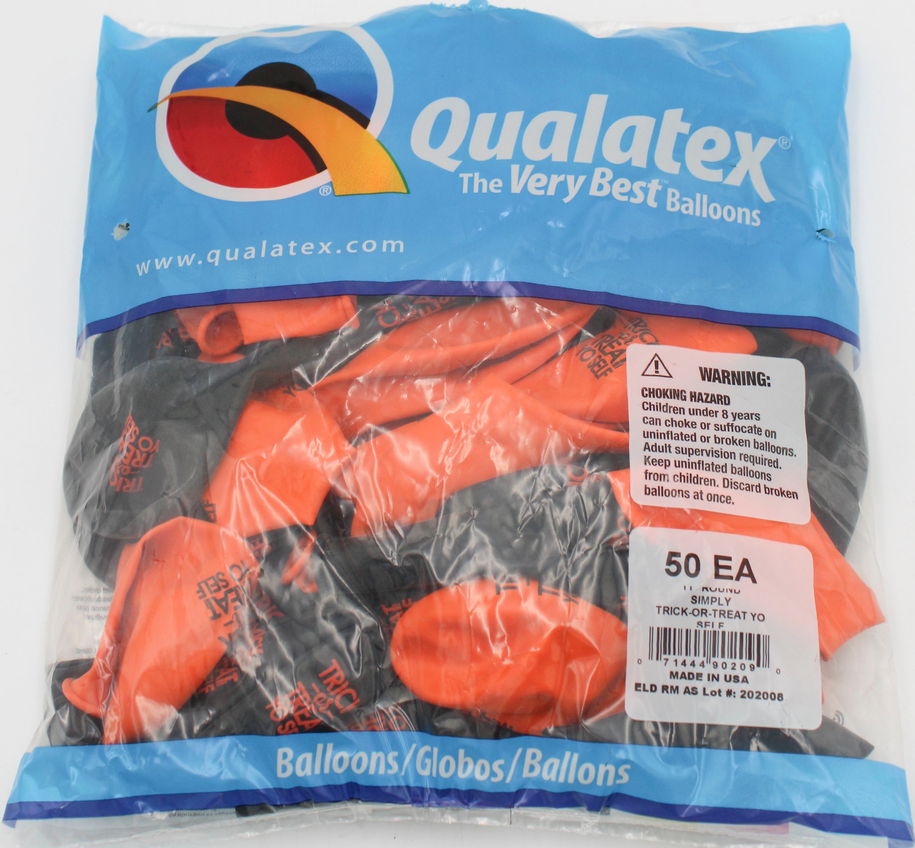 11" ROUND QX LATEX BALLOON AST 50CT SIMPLY TRICK-OR-TREAT YO SELF