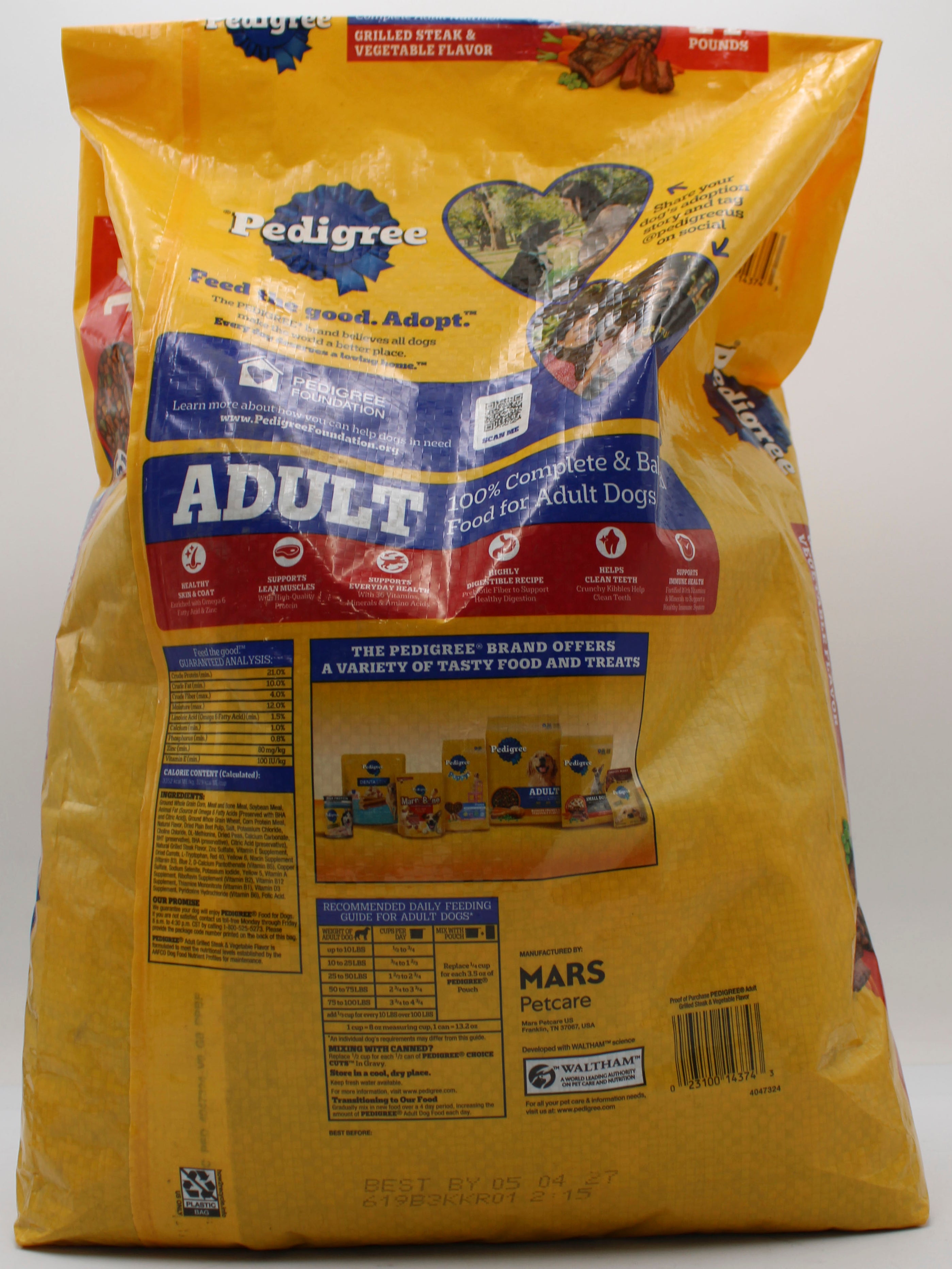 PEDIGREE ADULT DOG FOOD STEAK & VEGETABLE 14LB. BB 3.10.27