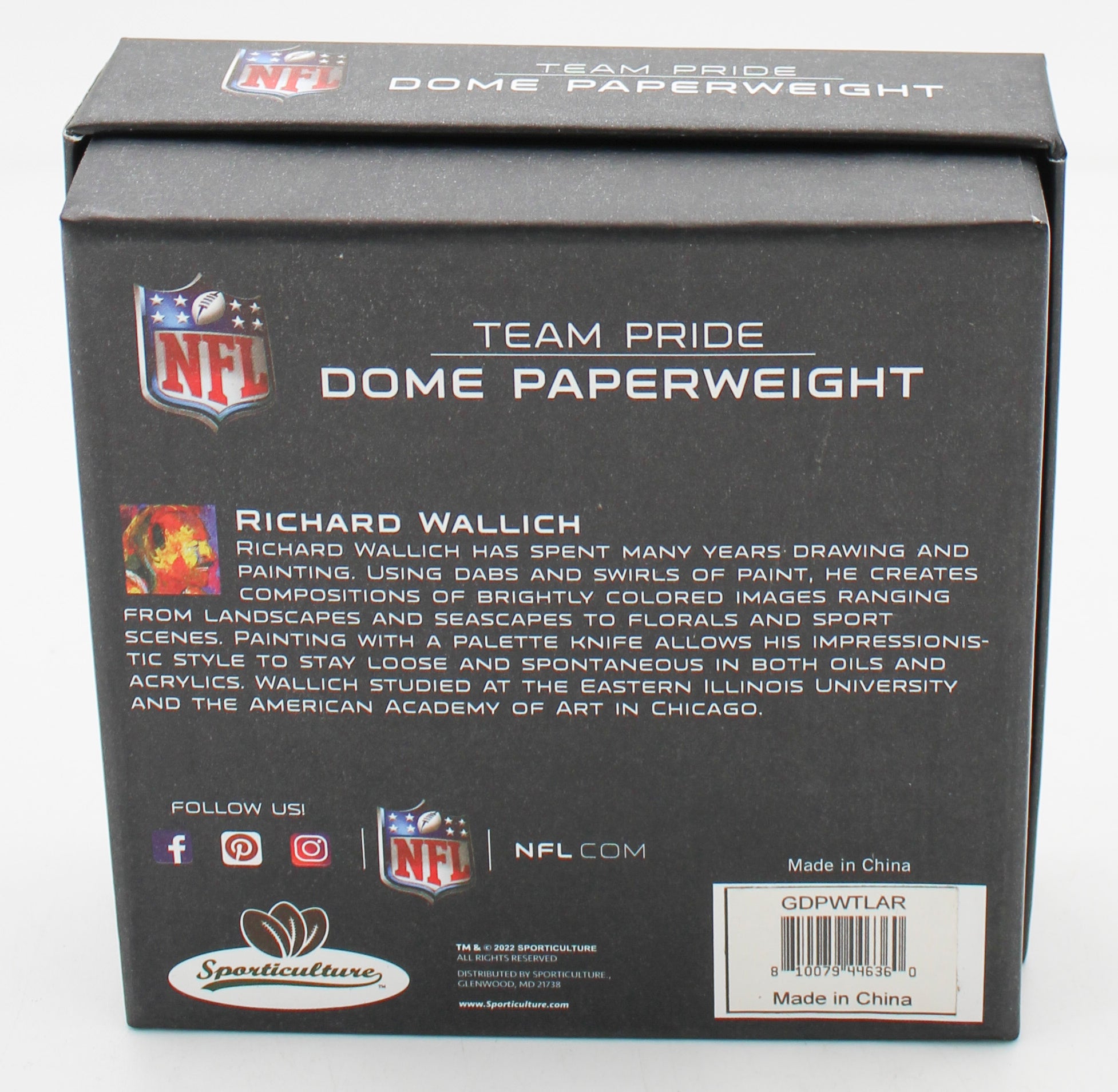 LOS ANGELES RAMS GLASS DOME PAPERWEIGHT 4"