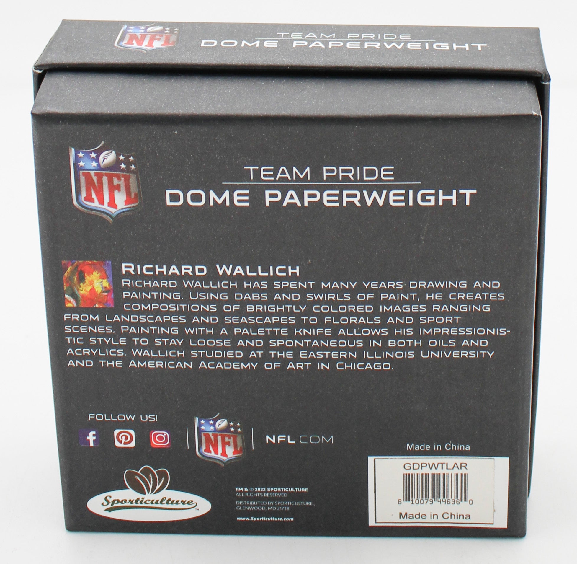 LOS ANGELES RAMS GLASS DOME PAPERWEIGHT 4"