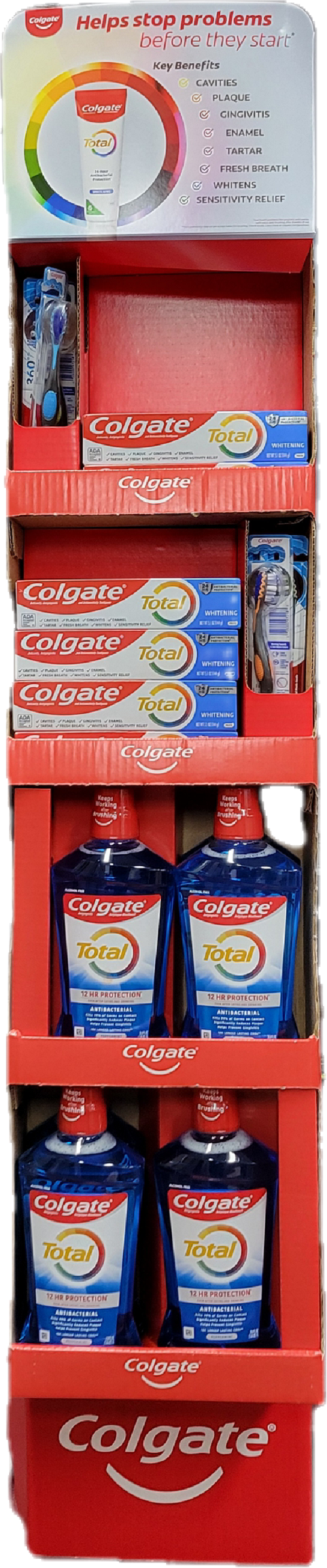 COLGATE MIXED TOOTHBRUSH/TOOTHPASTE/MOUTHWASH DISPLAY NI