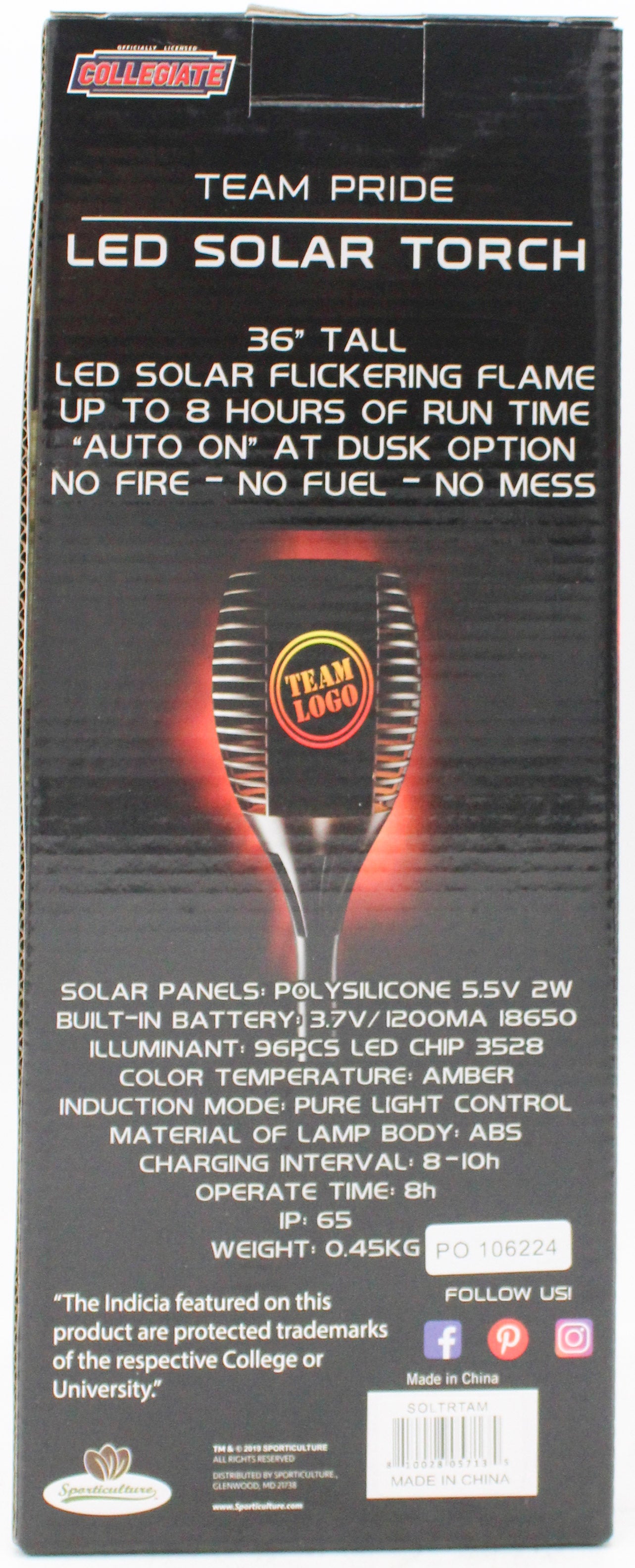 NCAA TEXAS A&M LED SOLAR TORCH 36"
