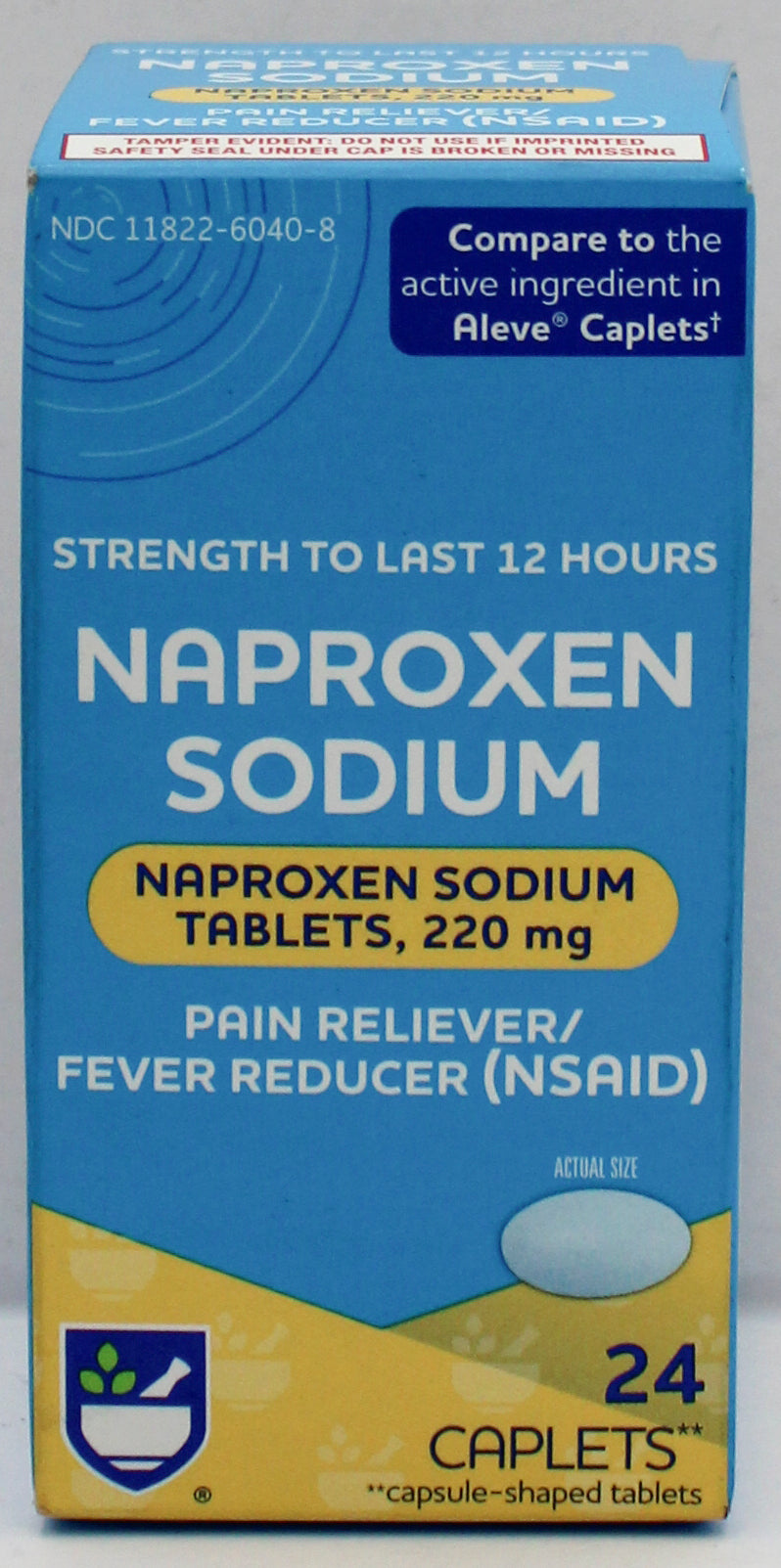 RITE AID NAPROXEN SODIUM PAIN/FEVER REDUCER CAPLETS 24ct EXP 2/15/2027 COMPARES TO Aleve