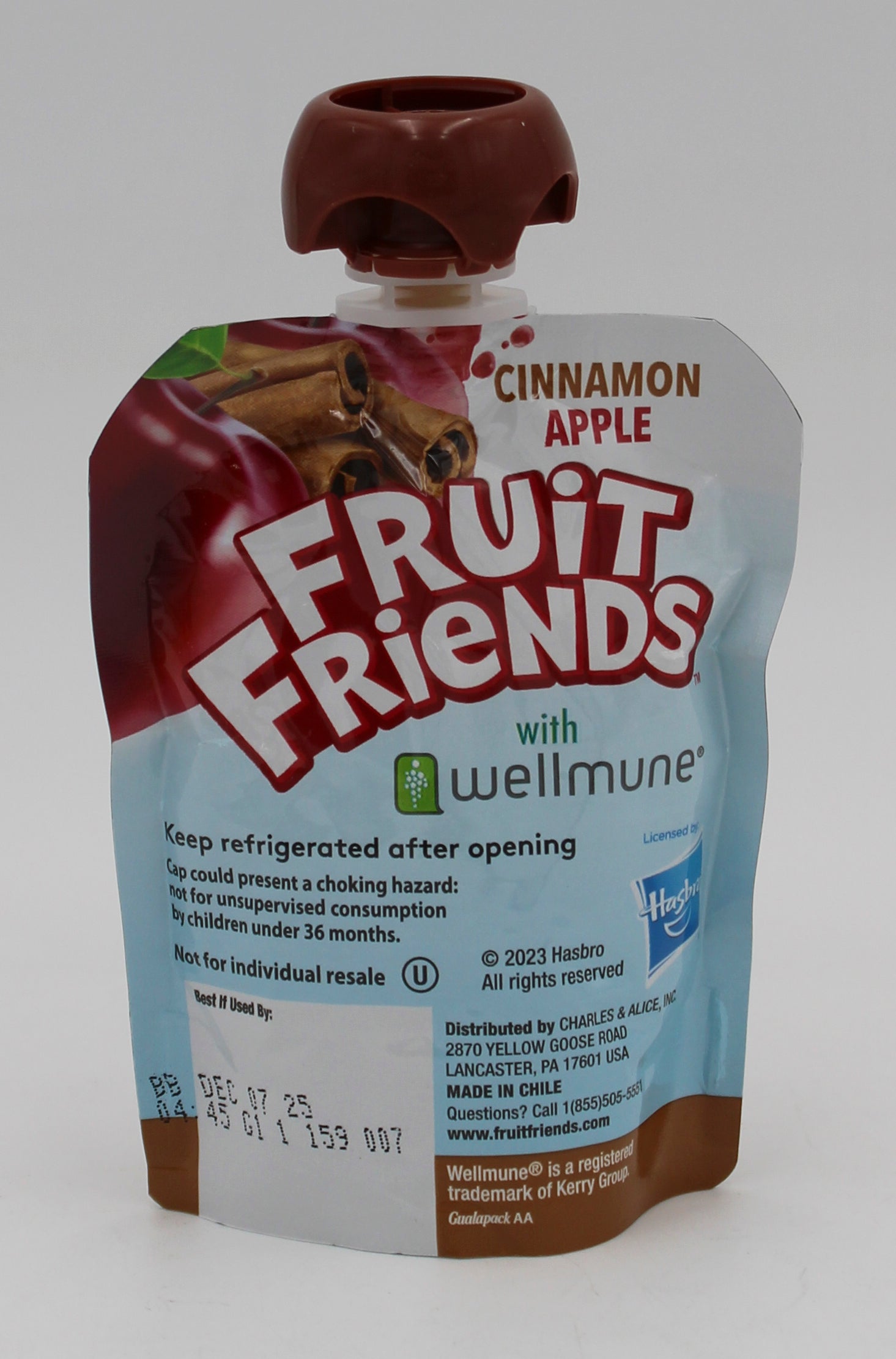 TRANSFORMERS FRUIT FRIENDS ORGANIC CINNAMON APPLE FRUIT SAUCE 10PK  Box  4 BOXES PER CASE Best By 12/7/25